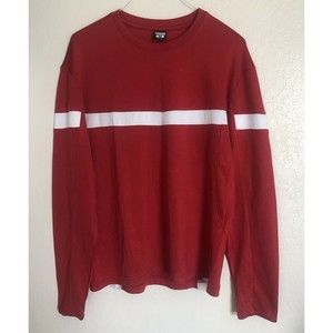 Eastbay Men's Medium Jersey Long Sleeve Crew Neck Red & White Embroidered Logo